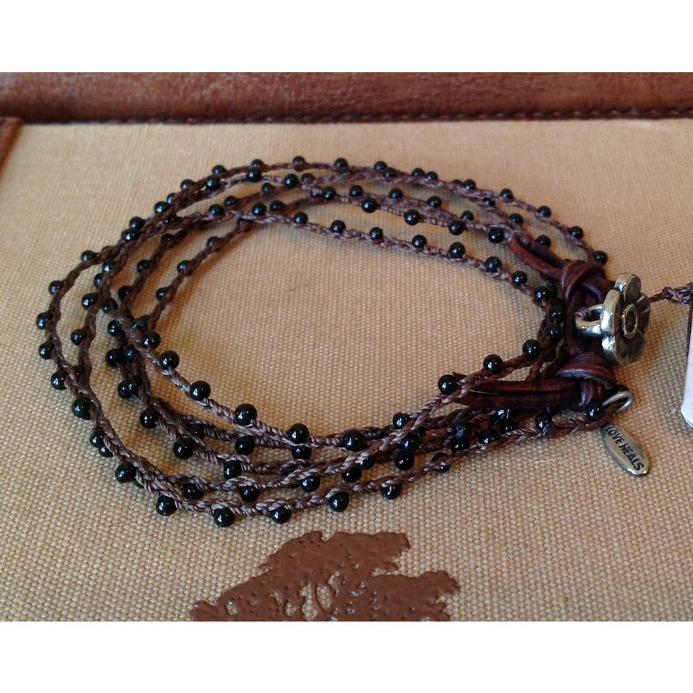 Love Heals 40" Love Heals 40" Black Spinel Braiided Necklace Wrap Bracelet LH52 - Picture 2 of 13